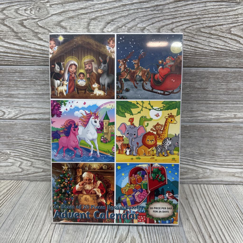 NEW Advent Calendar 24 Boxes Of 20 Pc Jigsaw Puzzles