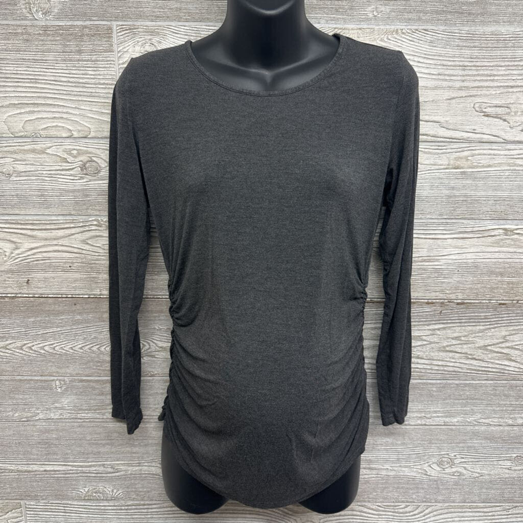 LS Rouched Shirt Solid Medium