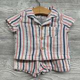 Linen SS Button Up Shirt & Shorts Stars & Stripes