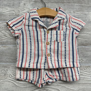 Linen SS Button Up Shirt & Shorts Stars & Stripes