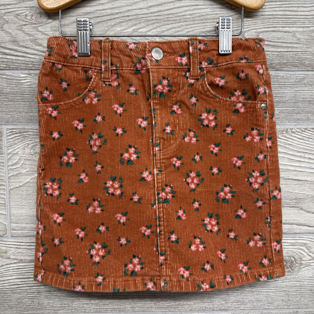 Corduroy Skirt Flowers
