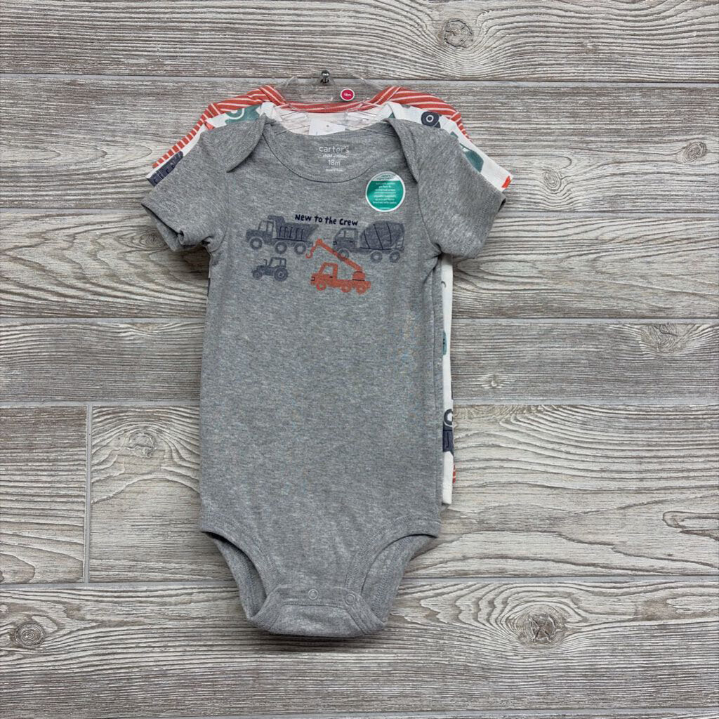 NEW 3 Pk Bodysuits New To The Crew 18m