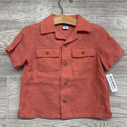 NEW Button Up Linen Shirt Pockets 2t