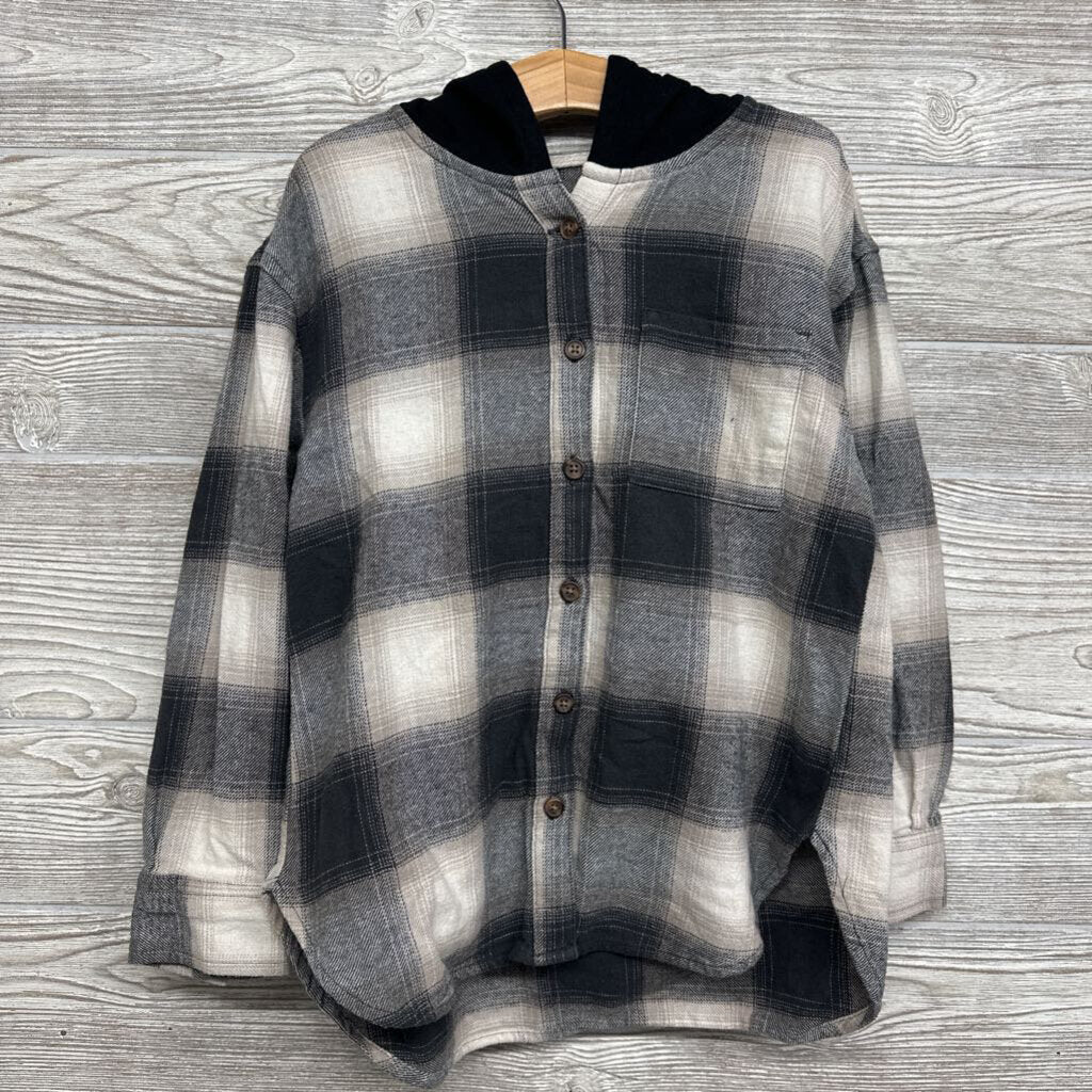 Plaid Button Up Shirt W/ Hood 8