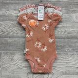 NEW 3 Pk Bodysuits Flowers NB