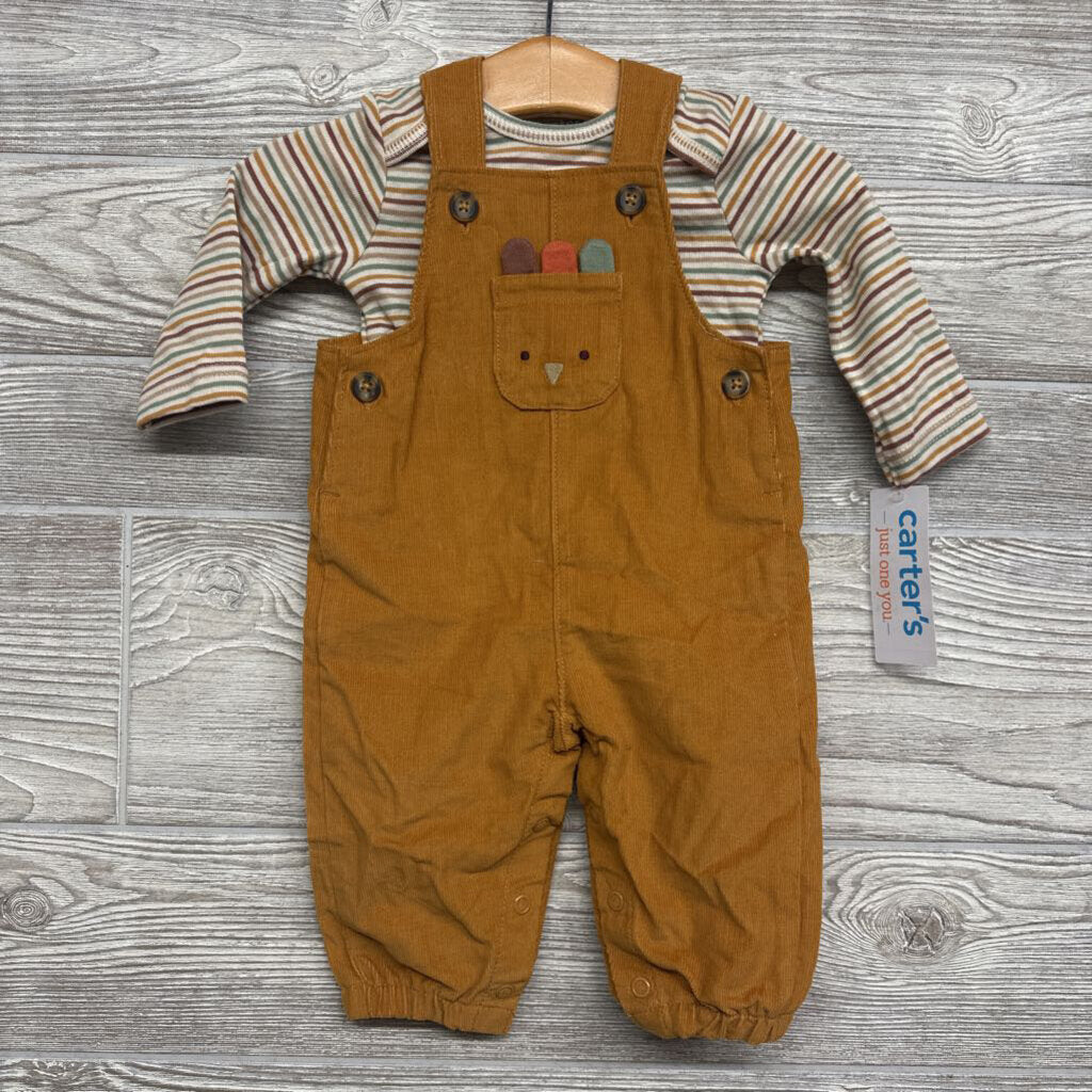 NEW Corduroy Overalls & Striped Shirt 3M