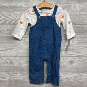NEW Denim Overalls & Pumpkin Shirt 6M