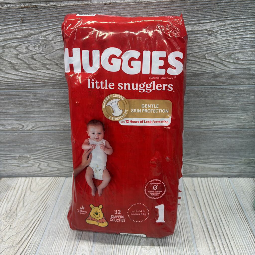 NEW 32 Pk Little Snugglers Diapers