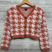 Cardigan Sweater Houndstooth Print 10-12