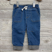 Knit Denim Drawstring Joggers 6-9m