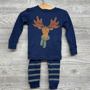 2 Pc LS PJs Moose Stripes 12m