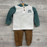 LS Thermal Henley W/ Hood, LS Shirt & Joggers Tennis 6-9m