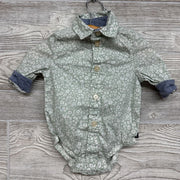 LS Button Up Bodysuit Flowers 6m