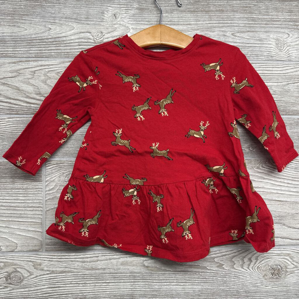 LS Peplum Shirt Deer 12-18m