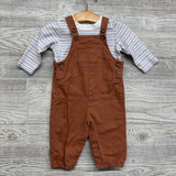 LS Shirt & Overalls Stripes 6m