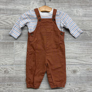 LS Shirt & Overalls Stripes 6m