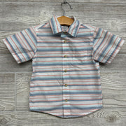Button Up Shirt Stripes Chest Pocket 3t