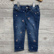 Skinny Jeans Embroidered Flowers 2t