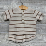 SS Henley Sweater & Shorts Stripes 3m
