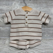 SS Henley Sweater & Shorts Stripes 3m