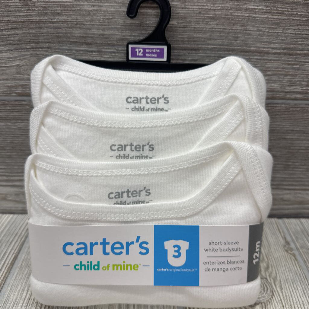 NEW 3 Pk Onesie Solid 12M