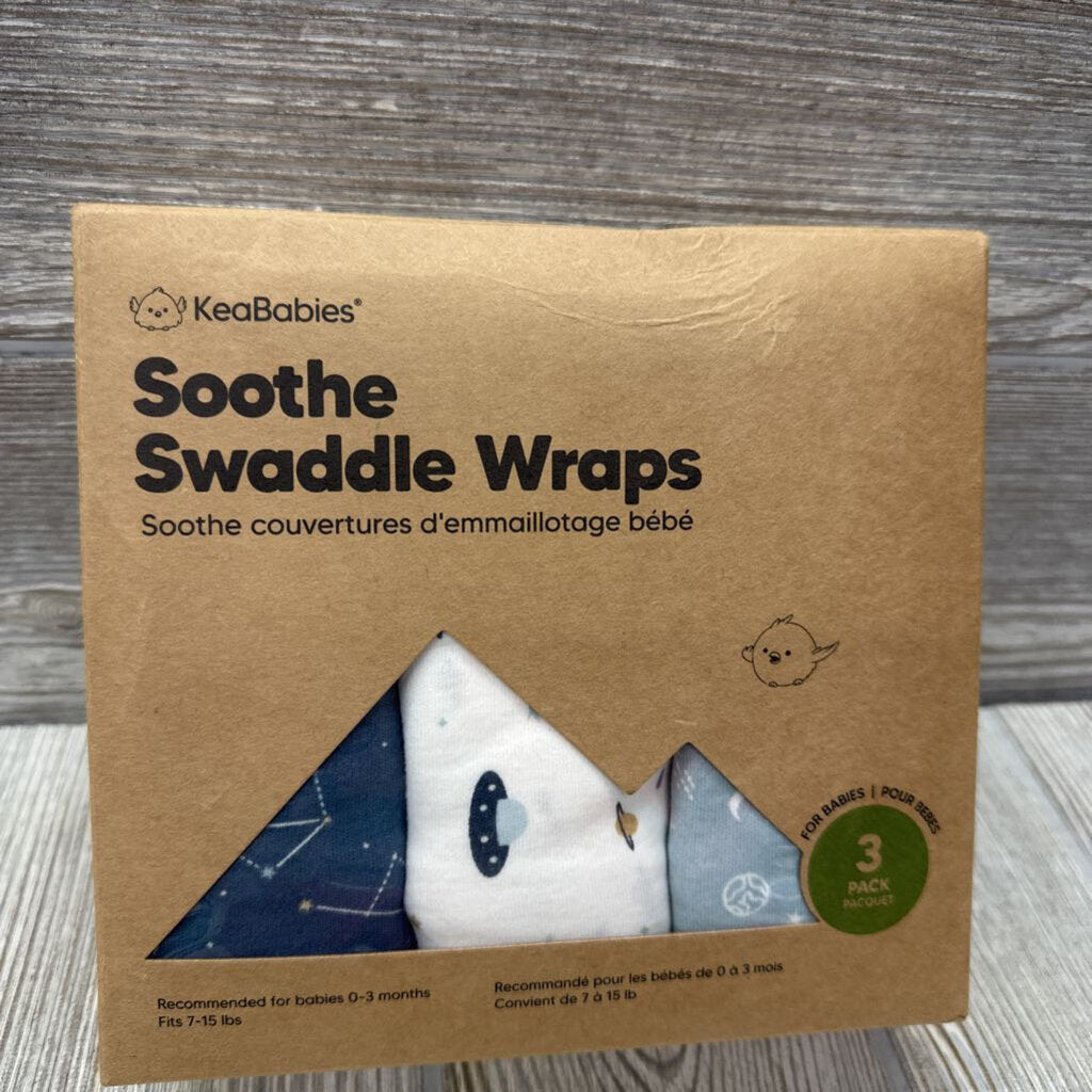 NEW 3 Pk Cosmo Soothe Swaddle Wraps