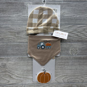 NEW Hat, Bandana Bib & Pumpkin Teether