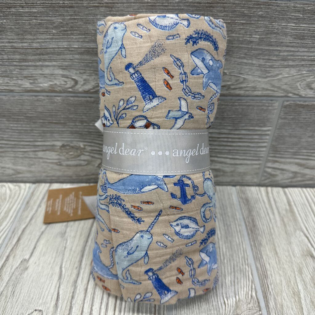 NEW Muslin Blanket Narwhals Lighthouses