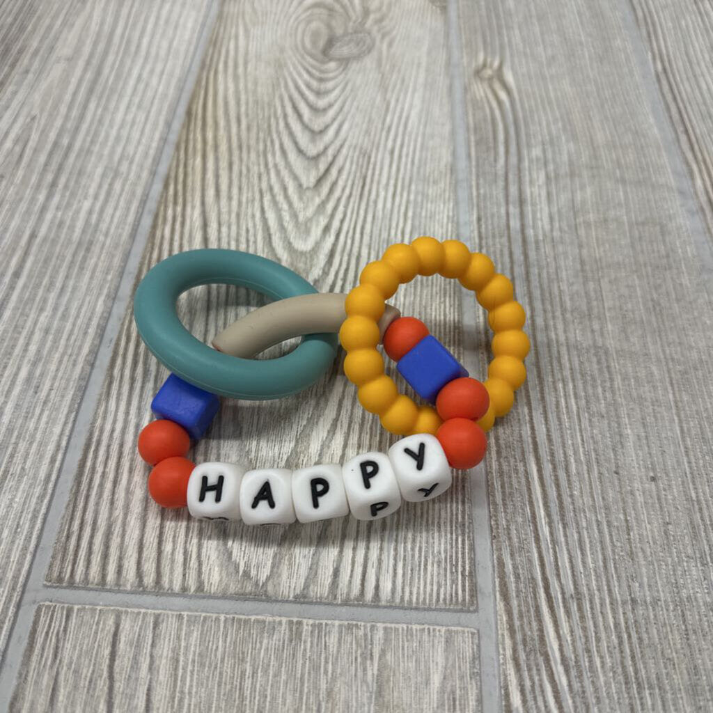 Happy Bead Silicone Teether Rings