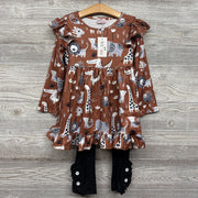 NEW LS Dress & Leggings Zoo Animals 6-6x