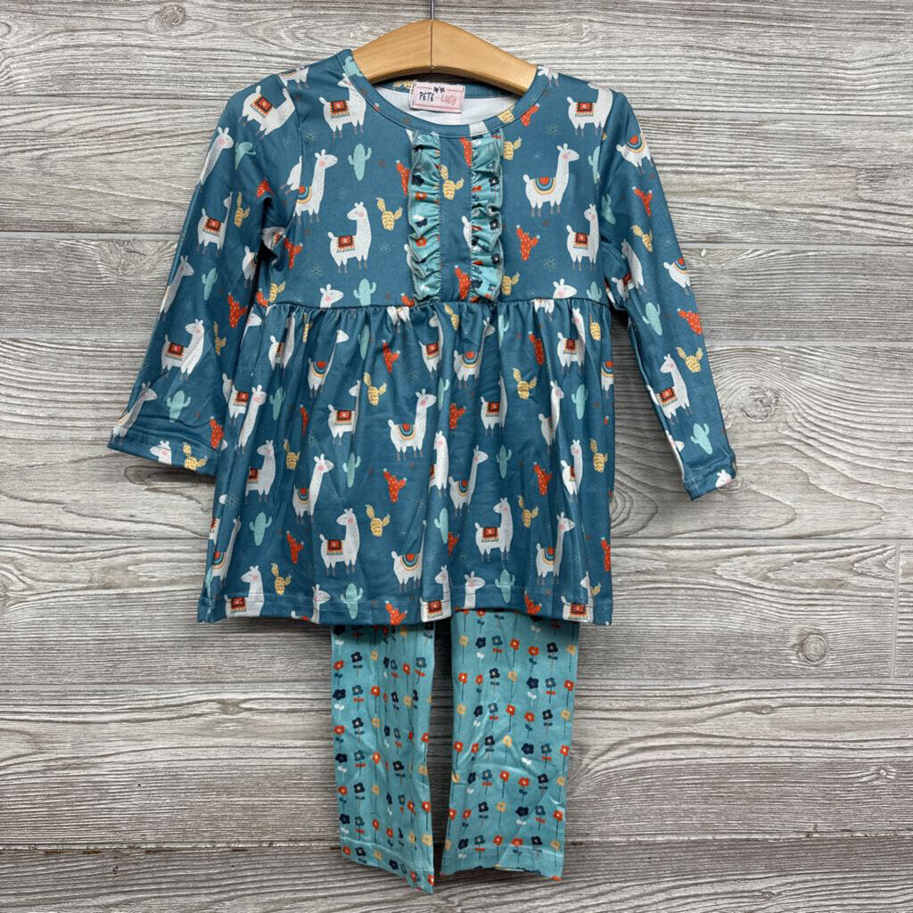 NEW LS Dress & Leggings Alpacas Cactus 2t
