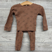 LS Ribbed Shirt & Pants Fox 3-6m