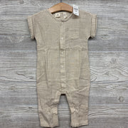 NEW Button Up Coverall Gingham 6m