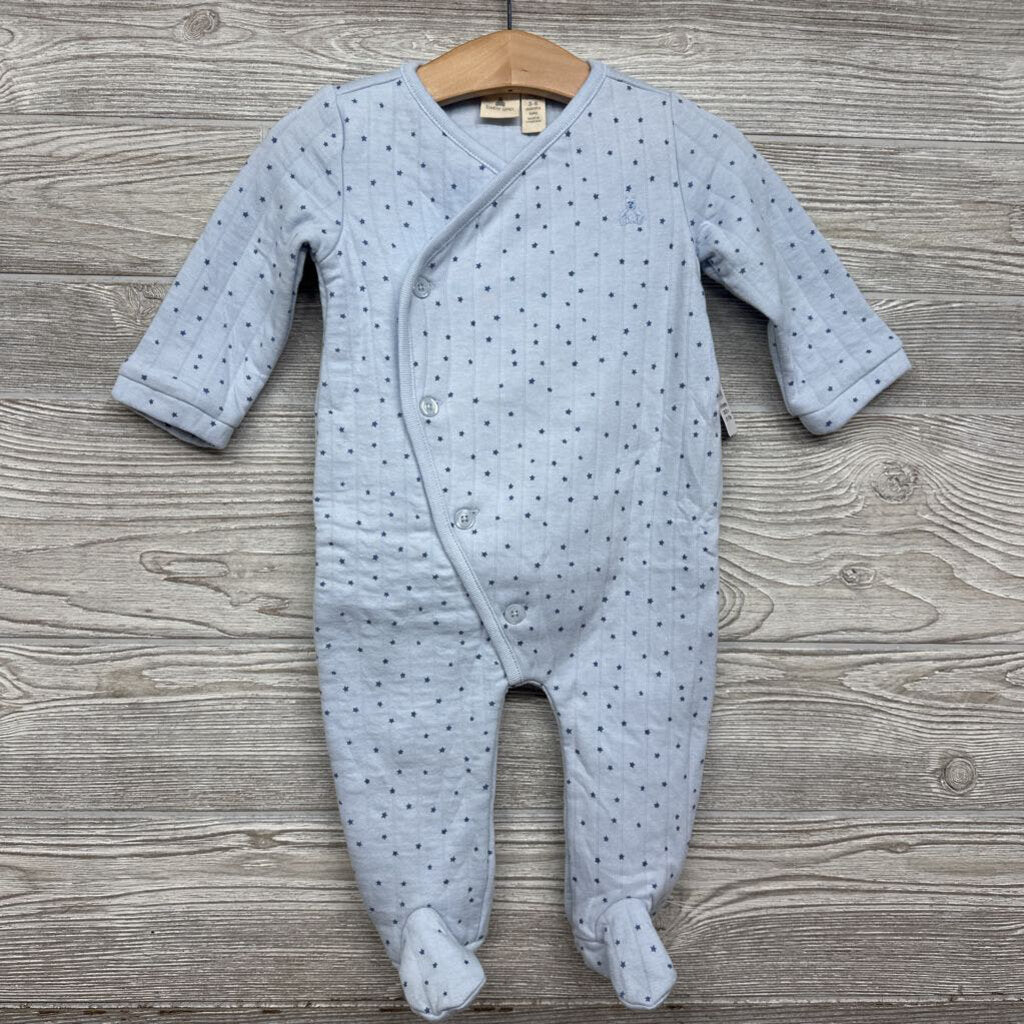 NEW Side Button Quilted Coverall W/ Bonnet Stars 3-6m