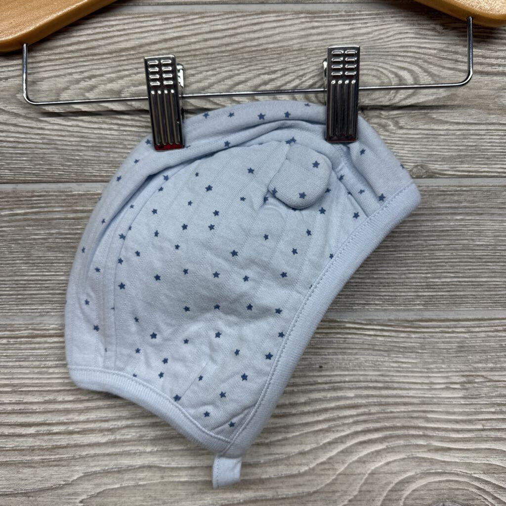 NEW Side Button Quilted Coverall W/ Bonnet Stars 3-6m