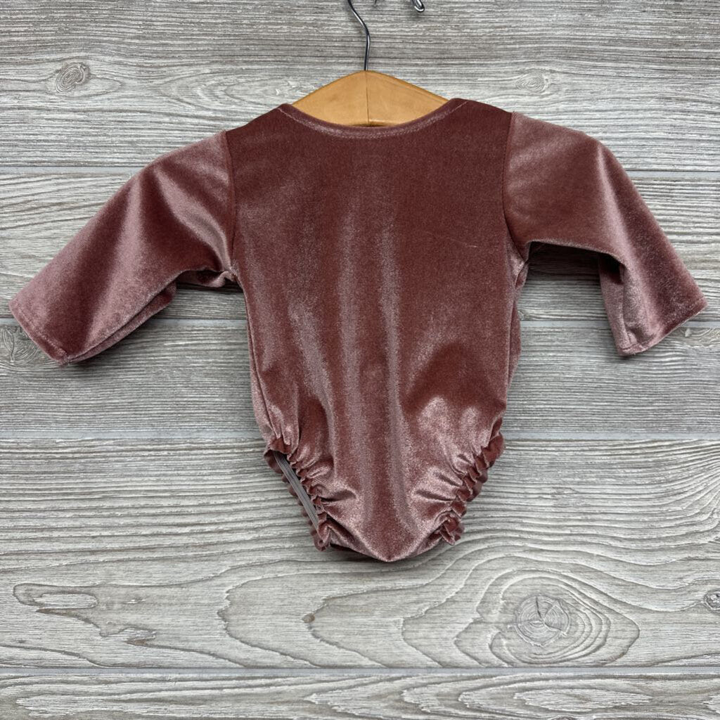 Velour Bodysuit Back Bow NB