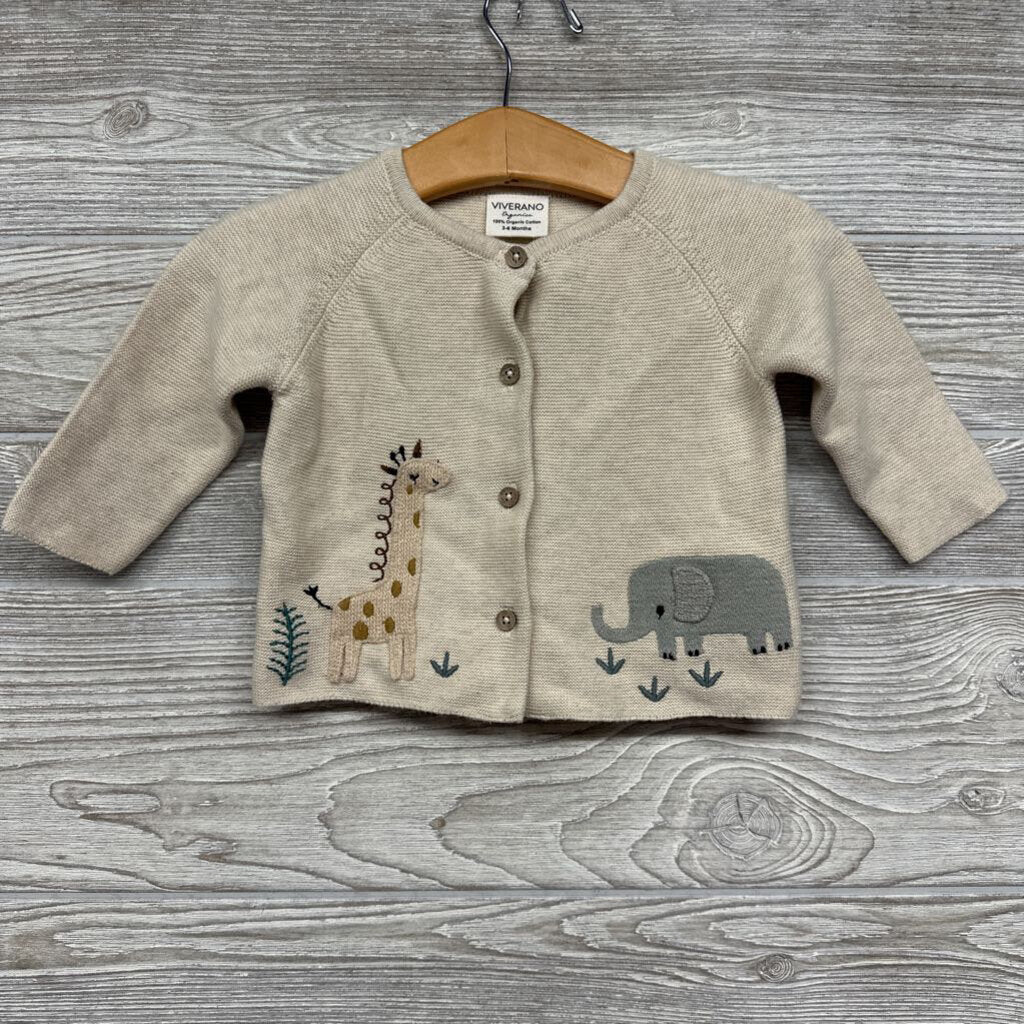 Animal Safari Embroidered Cardigan Sweater 3M