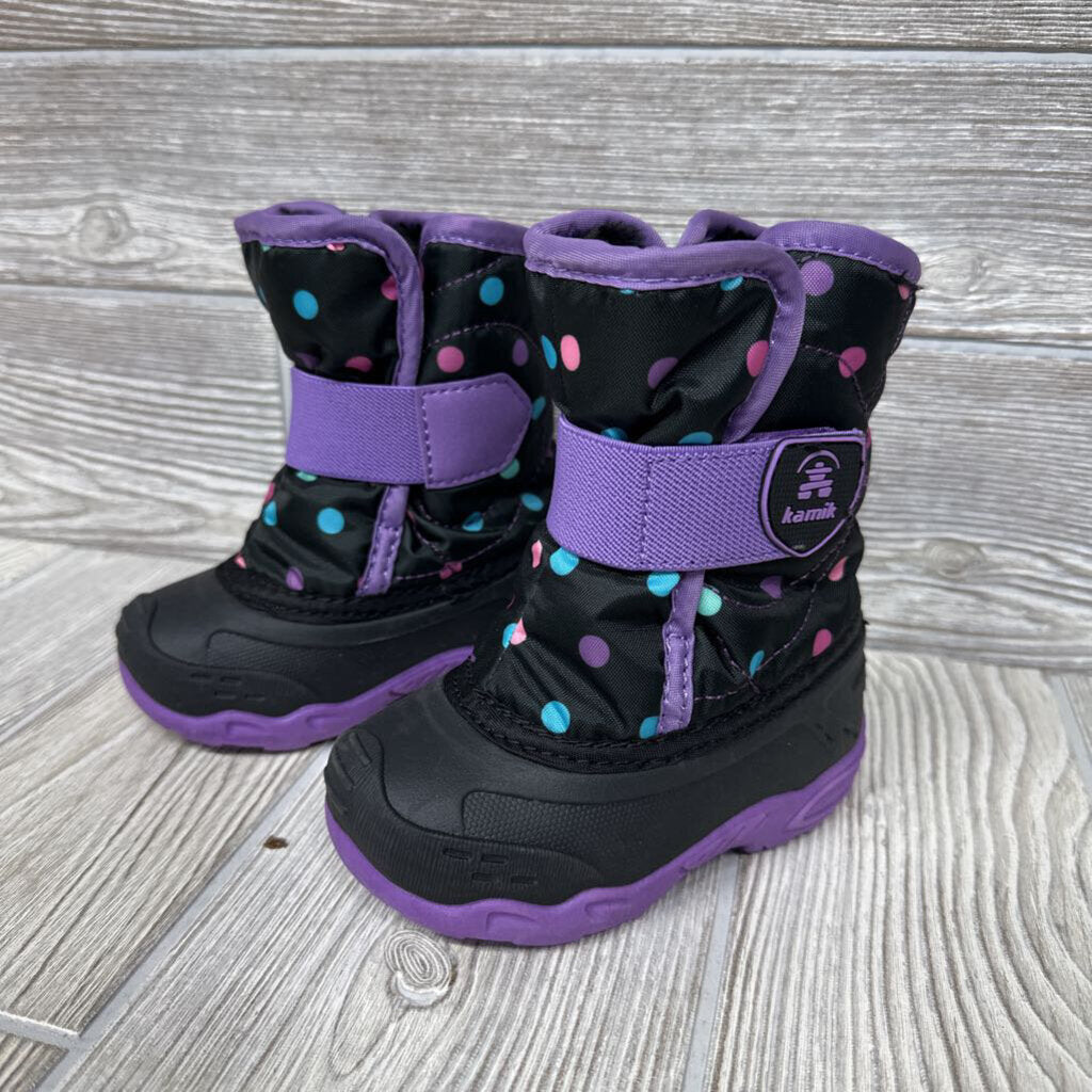 Velcro Snow Boots Dots 5c