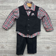 3 Pc Suit Set Gingham 6-9M