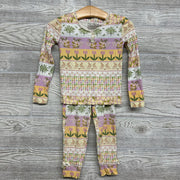 2 Pc Bamboo Pj Flowers 3t