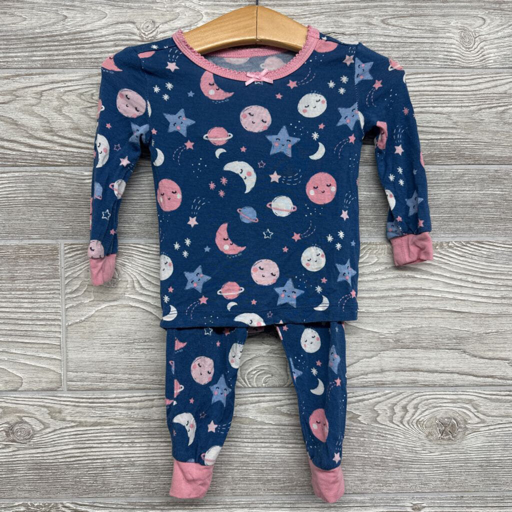 2 Pc Bamboo Pj Moon & Stars 12M