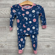 2 Pc Bamboo Pj Moon & Stars 12M