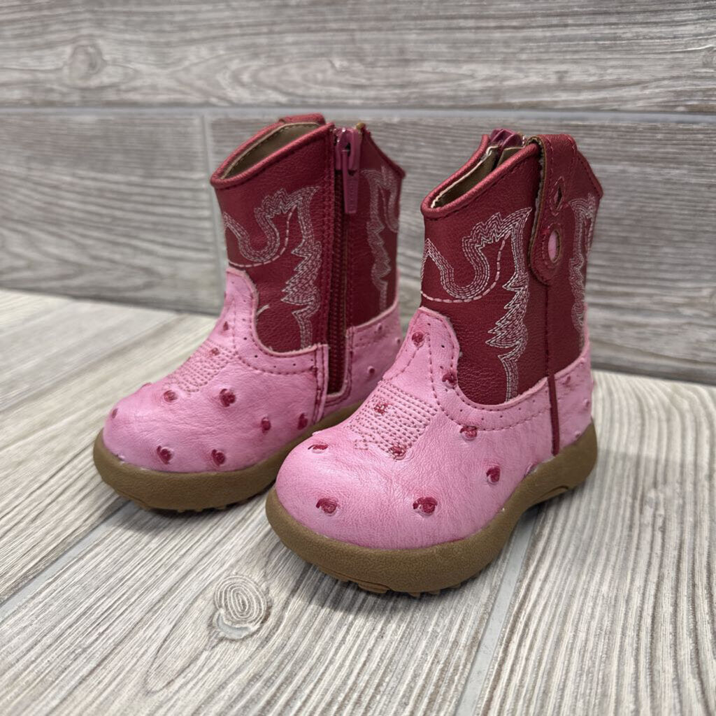 Ostrich Print Cowgirl Boots 2c