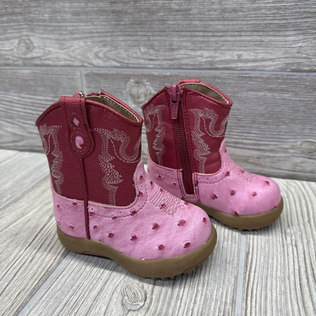 Ostrich Print Cowgirl Boots 2c