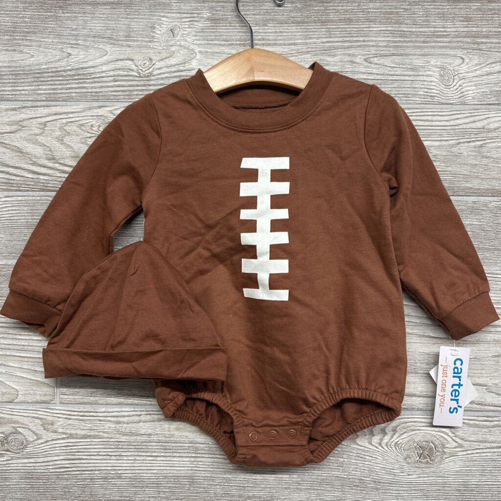 NEW Football Crewneck Bodysuit & Headwrap 18m