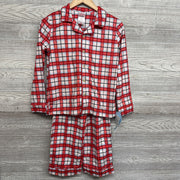 NEW 2 Pc LS Plaid Button Up PJs 10-12