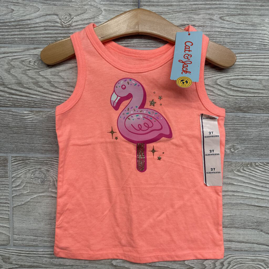 NEW Tank Top Flamingo Glitter 2t