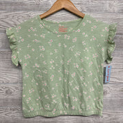 NEW Flutter Sleeve Shirt Flowers 10-12