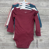 NEW 4 Pc Ribbed Bodysuits Flutter Sleeve 12M