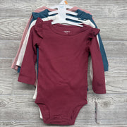 NEW 4 Pc Ribbed Bodysuits Flutter Sleeve 12M